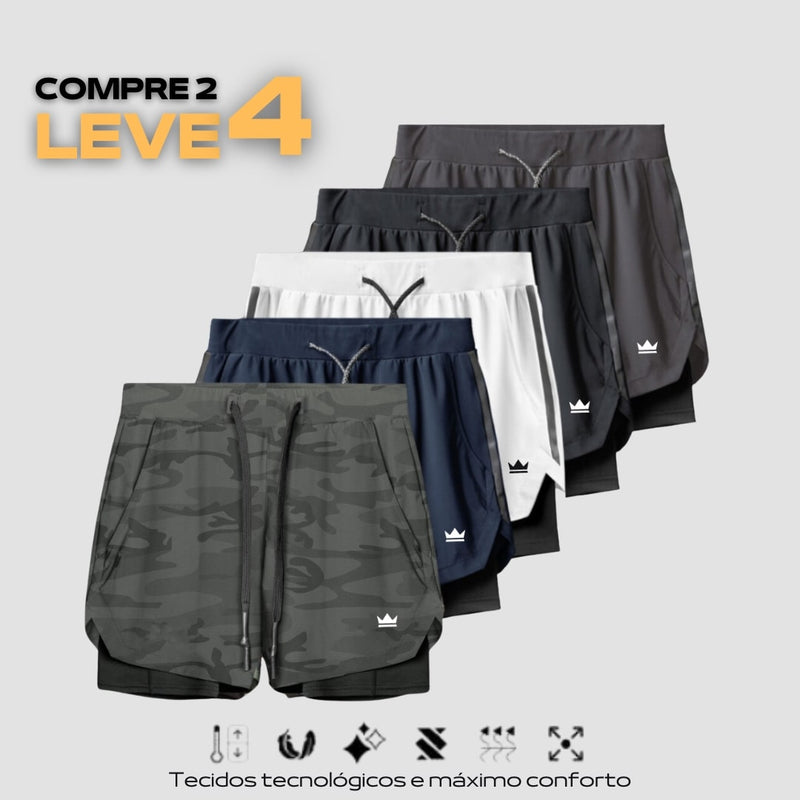 '- Kit Shorts Dry-Fit™ de Compressão - COMPRE 2 LEVE 4