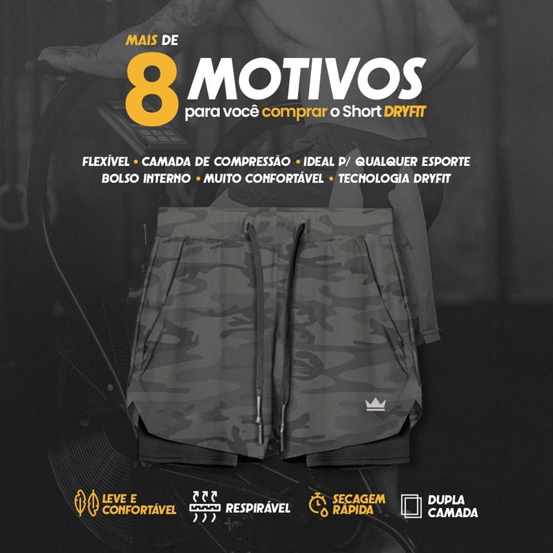 '- Kit Shorts Dry-Fit™ de Compress - COMPRE 2 LEVE 3 + Brinde