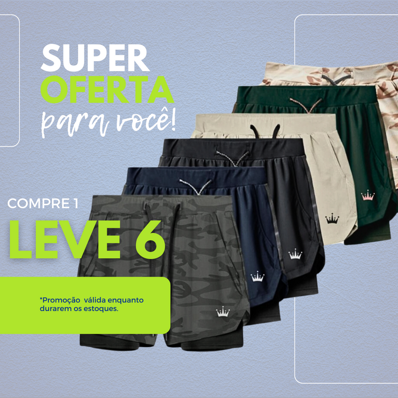 LEVE 6 PAGUE O PREÇO DE 2 - Kit Shorts DryFit™ de Compressão