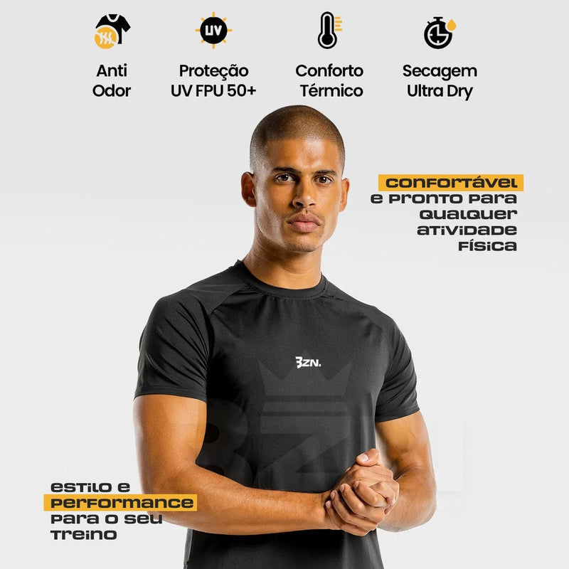 '- Kit Campeão: 2 Shorts Dry-Fit™ de Compressão + 2 Camisetas Tech DryFit™ BZN + Brinde